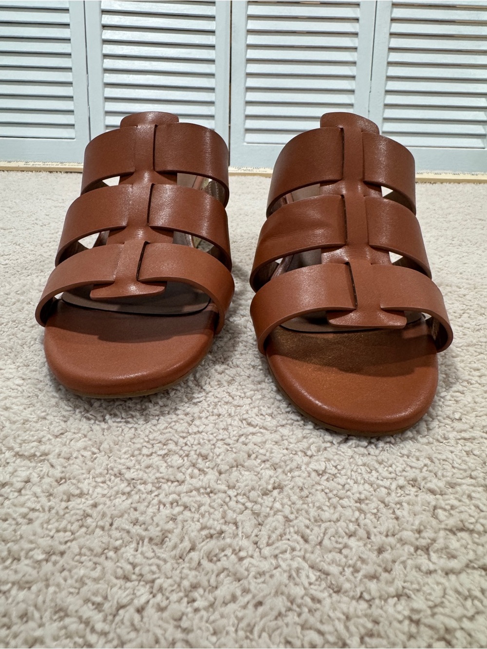 Aerosoles Wilma Wedge Sandals 9W Tan Woven Straps Comfort Slip‑On